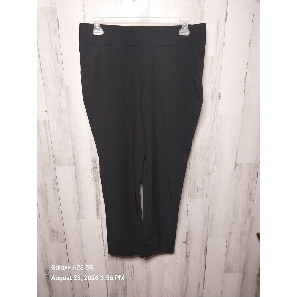 NWT Weatherproof Flex Waist Black Water Repellent Slim Pants Women's Large